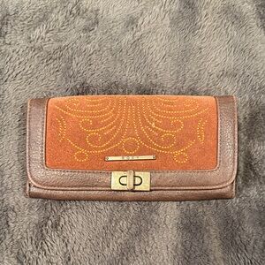 Roxy Elegant Brown and Orange Wallet